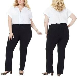 NYDJ‎ Women's Barbara Bootcut Jeans Stretch Denim Plus Size Black 24Wx32 Inseam